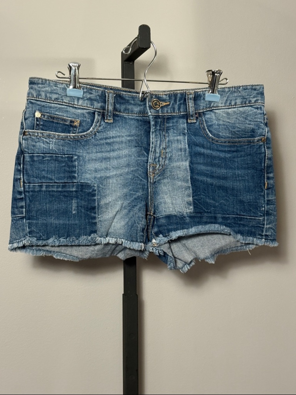 C. Wonder Size 29 Blue Patchwork Denim Jean Shorts